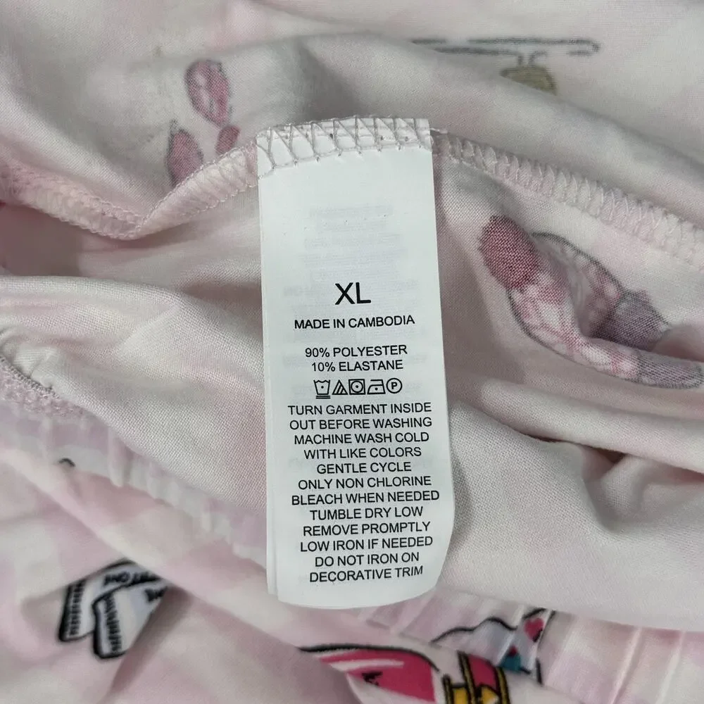 Kate Spade Pajama Set Womens XL Holiday Cocktail Print Winter Christmas Pjs NEW